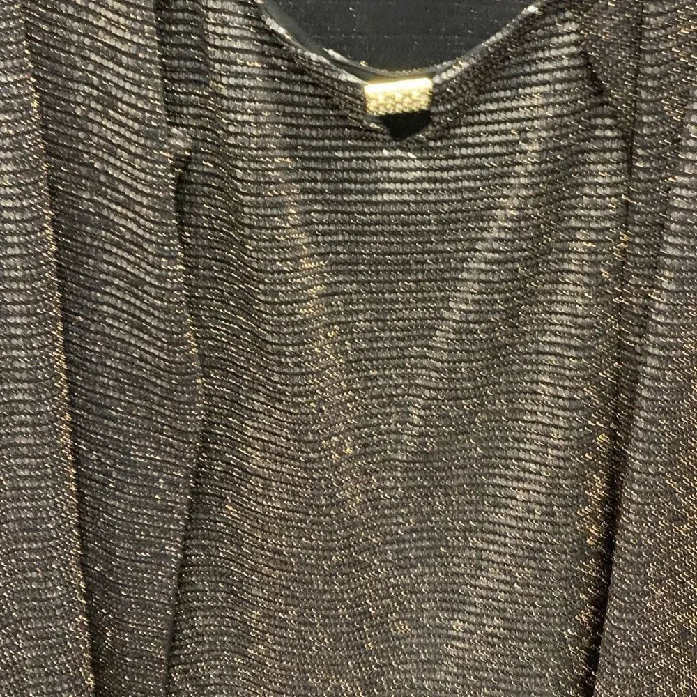 Two piece jacket set Foil Knit Fabric Party Top - Picture 7 of 8